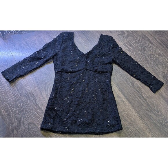 BOSTON PROPER WOMEN'S  Black SEQUIN PAISLEY BLOUSE SIZE Extra Small (315) - Picture 1 of 3